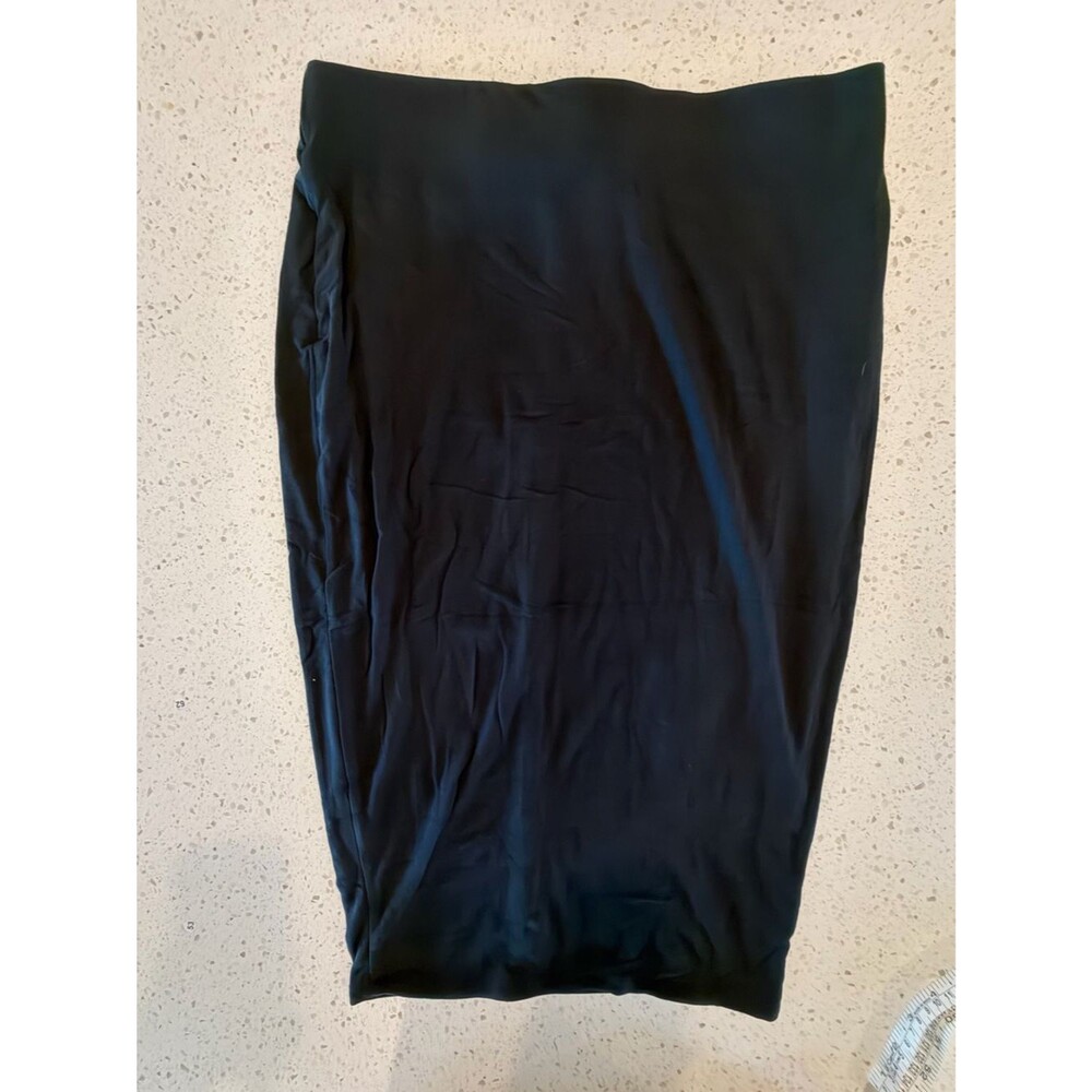 NWOT naked wardrobe Black Stretchy Ribbed Midi Pencil Skirt 1X